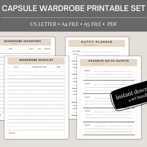 Capsule Wardrobe Outfit Planner, Outfit Planner, Wardrobe Planner, Outfit Planner Sheets, Capsule Wardrobe Printable Planner, Planner PDF