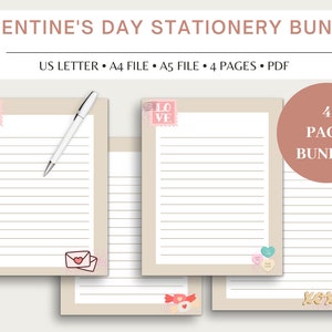 Printable Valentine&#39;s Day Stationery, Valentines Stationery, Love Writing Paper, Valentines, Stationery, Writing Paper, Letter Writing, Love