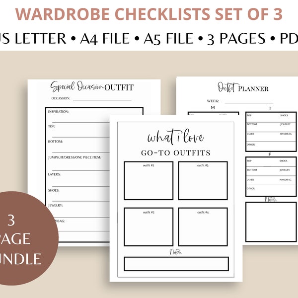 Printable Wardrobe Planner, Outfit Planner, Weekday Outfits, Favorite Outfits, Printables, Planner Pages, Printable Capsule Wardrobe Planner