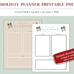 Holiday Planner, Holiday Planner Printable, Holiday Planner Bundle, Holiday Planners, Christmas Checklist, Christmas Planner Printable, PDF