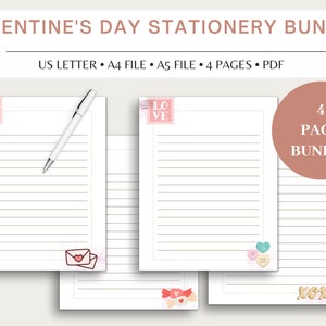 Printable Valentine&#39;s Day Stationery, Valentines Stationery, Love Writing Paper, Valentines, Stationery, Writing Paper, Letter Writing, Love