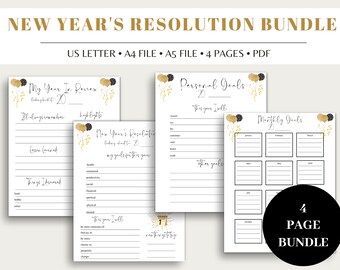 Bundel nieuwjaarsresolutieplanner, jaaroverzicht (pdf-download)