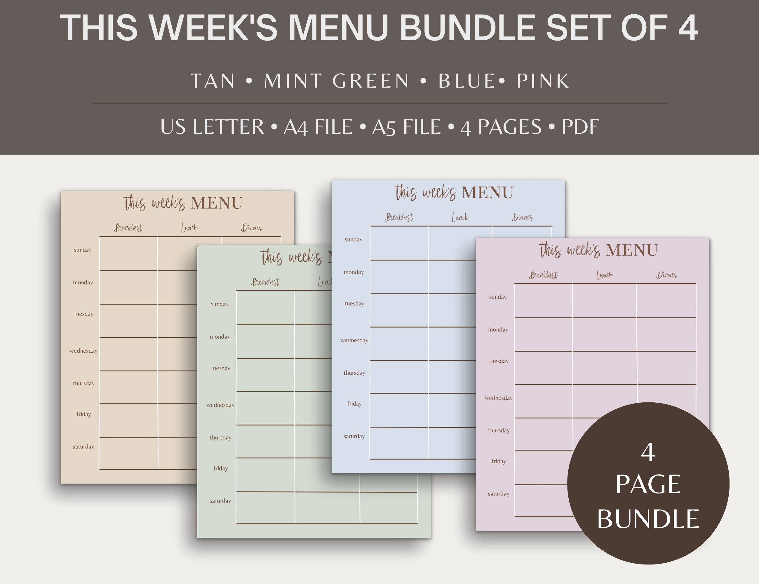 Meal Planner Printable, Grocery List, Meal Planner and Grocery List ...