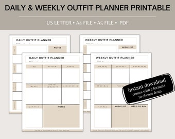 Daily & Weekly Outfit Planner Printable (PDF)