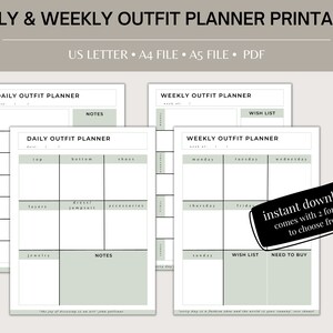 Capsule Wardrobe Outfit Planner, Outfit Planner, Wardrobe Planner, Outfit Planner Sheets, Capsule Wardrobe Printable Planner, Planner PDF
