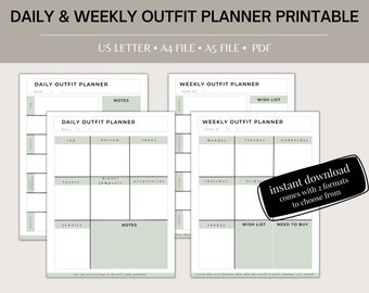Daily & Weekly Outfit Planner Printable (PDF)
