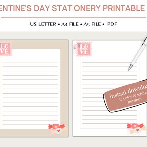 Printable Valentine&#39;s Day Stationery, Valentines Stationery, Love Writing Paper, Valentines, Stationery, Writing Paper, Letter Writing, Love