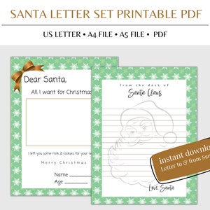 Santa Letter, Santa Letterhead, Letter From Santa, Santa Letters, Santa Letter Printable, Instant Download, Santa Letter Template, Xmas PDF