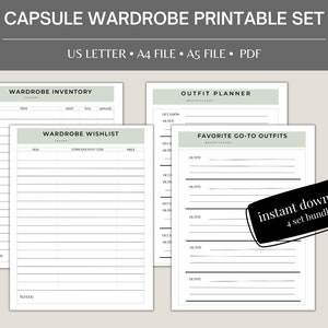 Capsule Wardrobe Outfit Planner, Outfit Planner, Wardrobe Planner, Outfit Planner Sheets, Capsule Wardrobe Printable Planner, Planner PDF