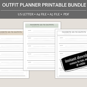 Capsule Wardrobe Outfit Planner, Outfit Planner, Wardrobe Planner, Outfit Planner Sheets, Capsule Wardrobe Printable Planner, Planner PDF