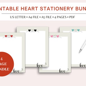 Printable Valentine&#39;s Day Stationery, Valentines Stationery, Love Writing Paper, Valentines, Stationery, Writing Paper, Letter Writing, Love