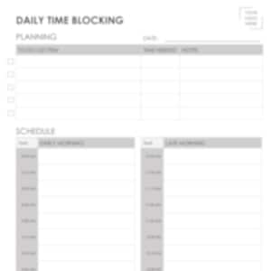 Daily Time and Task Management Tool (time Block Sheet) - Etsy
