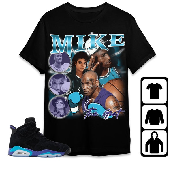 Jordan 6 Aqua Unisex Shirt, Kid, Toddles Mike The Goat, Shirt To Match Sneaker