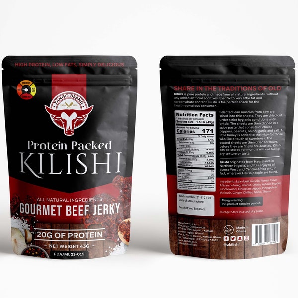 Kilishi. Spicy - Hot - Original Premium Gourmet Beef Jerky. High Protein. Less fats & Carbs. Paleo and Keto Friendly 1.5Oz