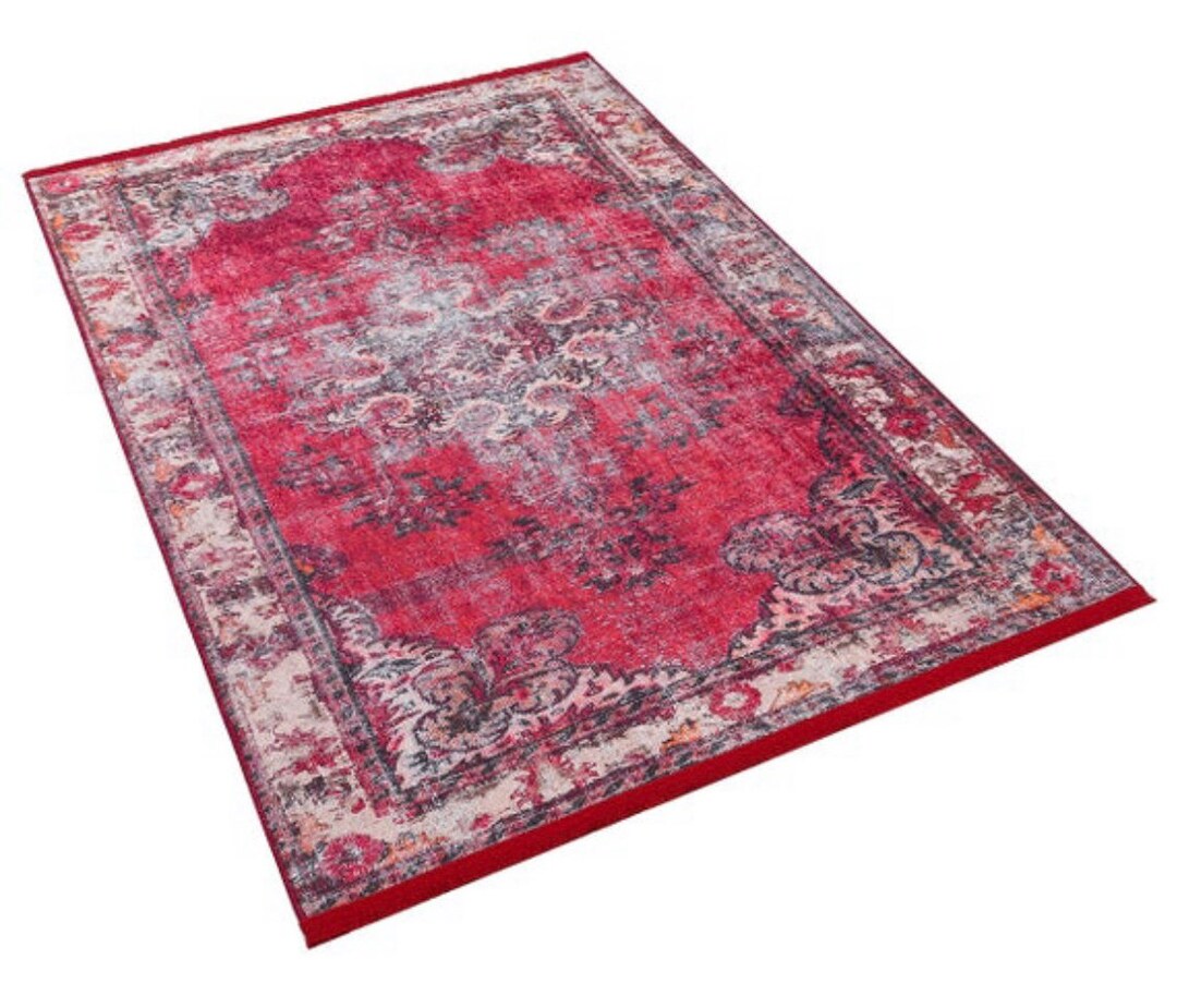Red Turkish Style Rug Turkish Red Vintage Rug, Red Vintage, Livingroom Decor Rug, Boho ...