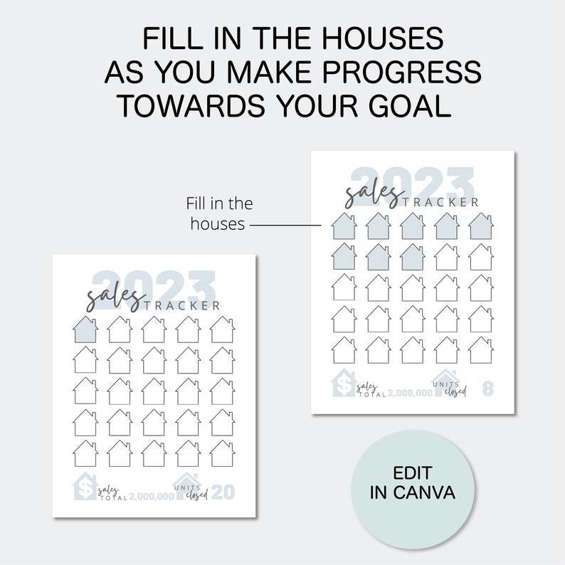 Sold Goal Chart Real Estate Goal Chart Template, Real Estate Goal Tracker, Real Estate ...