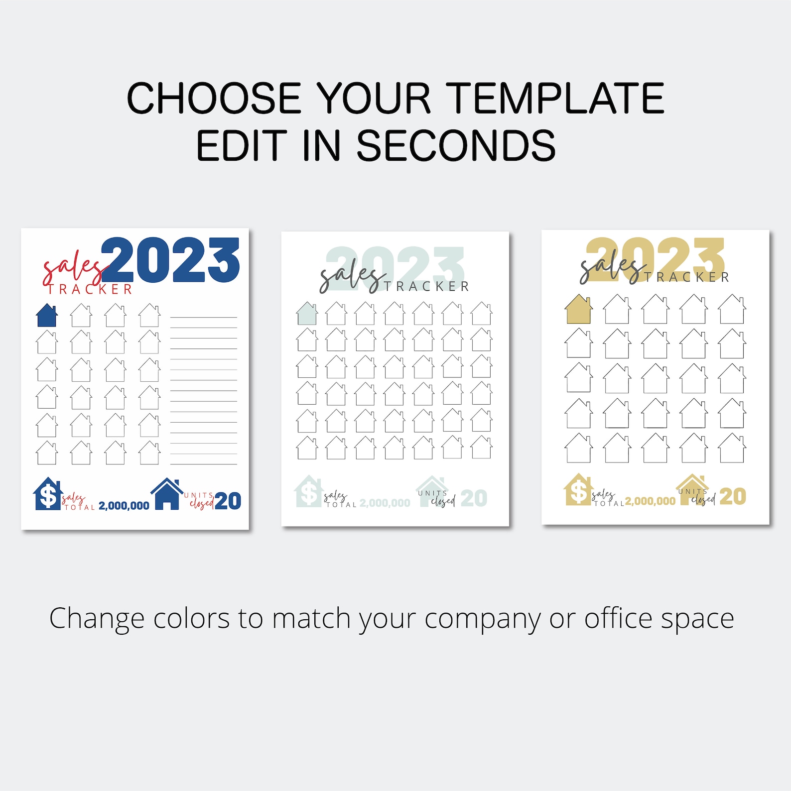 Real Estate Goal Chart Template, Real Estate Goal Tracker, Real Estate