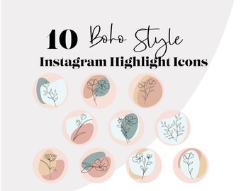 Minimal Line Art Instagram Highlight Covers,  Minimalist Highlight Icons, boho Lifestyle Story Highlights,  boho instagram, floral instagram