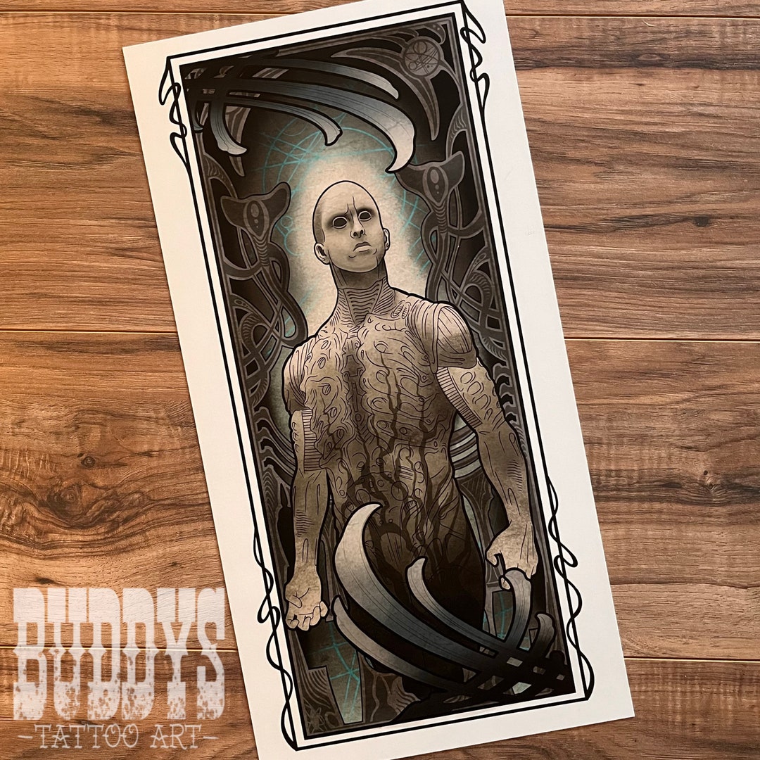 Alien Prometheus Engineer Inspired Art Nouveau Art Deco Print - Etsy