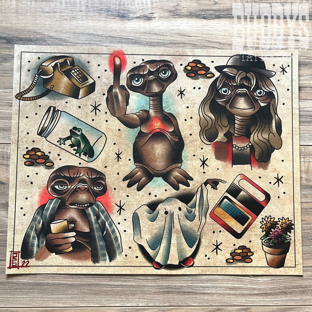 ET Tattoo Traditional Americana Flash Sheet - Etsy