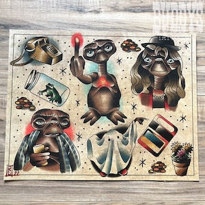 ET Tattoo Traditional Americana Flash Sheet