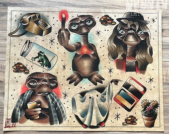 ET Tattoo Traditional Americana Flash Sheet
