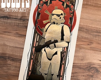 Star Wars Stormtrooper Inspired Art Nouveau Style Sci Fi Movie Art Print
