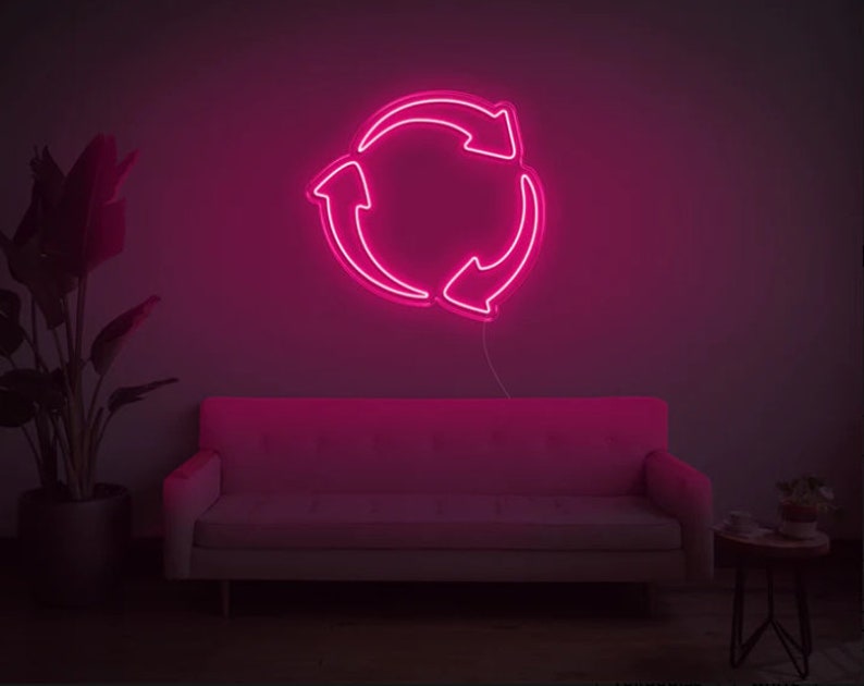 Recycle Neon Light Custom Neon Sign Personalized Wall Decor Etsy