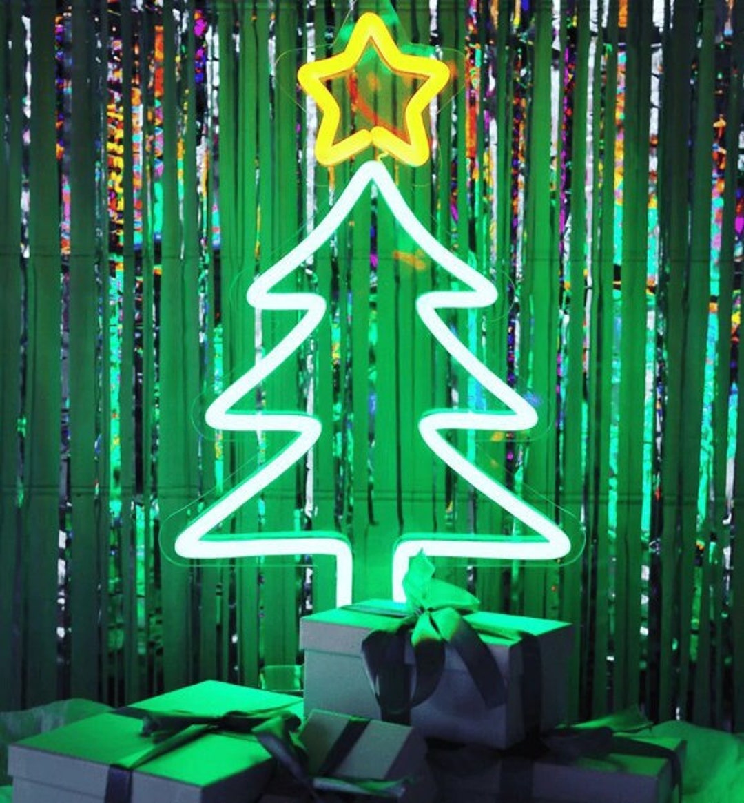 Christmas Tree Neon Sign Pine Tree Neon Light Custom Neon Etsy