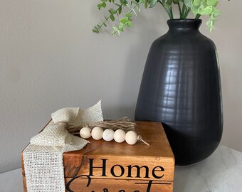 Home Sweet Home | Home | Wood | Wooden Book Stack | Home Decor | Farmhouse  | Tier Tray Decor | Book Bundle | Wood Beads