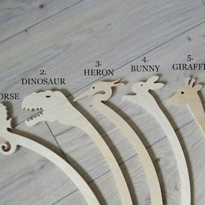 Eco natural crib mobile arm, unique mobile holder with animals, wooden mobile mount, mobile holder, baby mobile hanger arm
