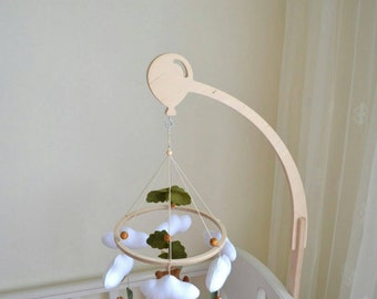 Natural Birch Plywood Baby Mobile Arm: Adjustable Crib Hanger