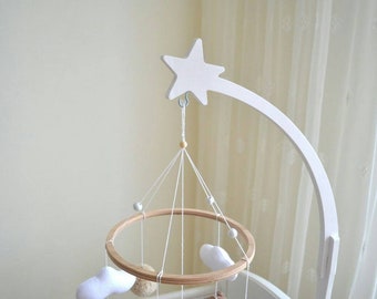 Wooden Baby Mobile Hanger: Eco-Friendly Crib Arm with Star