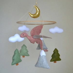 Fairytale mobile baby girl, woodland baby mobile, dragon mobile