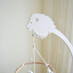 Crib baby mobile holder, wood mobile holder lion, crib mobile hanger