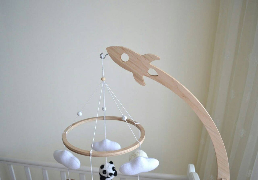 Baby Mobile Hanger, Crib Mobile Holder, Space Style Nursery, Natural Mobile Stand Etsy