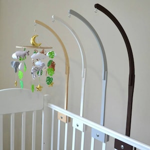 Eco natural baby mobile hanger, baby crib wooden mobile arm, baby mobile crib holder, nursery mobile crib holder