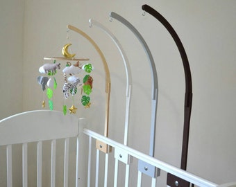 Eco natural baby mobile hanger, baby crib wooden mobile arm, baby mobile crib holder, nursery mobile crib holder