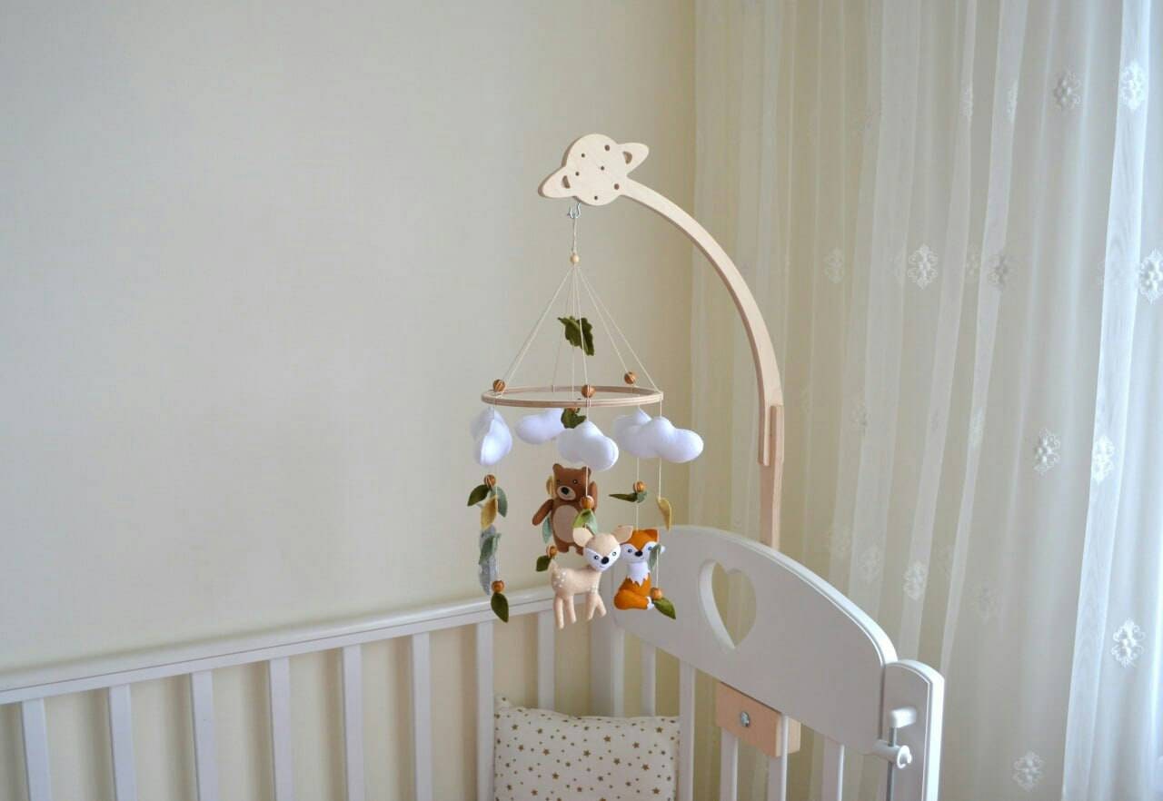 Mobile Neonato Musicale Carillon Per Culla - 24 Ninne Nanne, 3 Modalità, Girevole 360° Carillon Rotante Culla