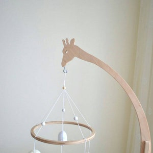 Crib mobile arm, Baby mobile hanger, safari mobile holder, safari jungle mobile, wood nursery mobile hanger giraffe