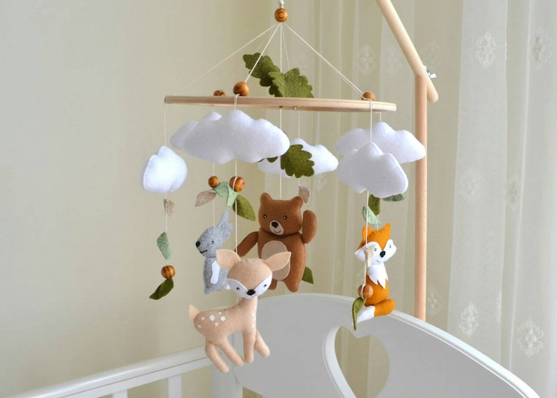 Woodland Baby Mobile Forest Mobile Bear Fox Bunny Deer Etsy