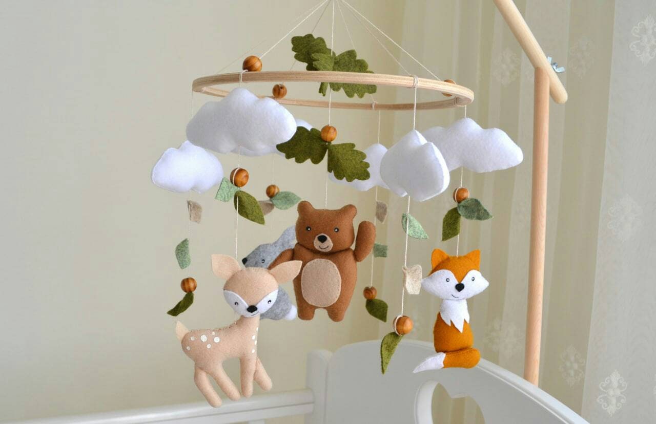 Musical Mobile Set with Organic Cotton* Toys, BIO NATURE - green, Nursery