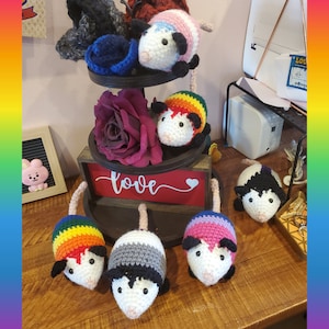 LGBTQ Pride Opossum, Custom Crochet Opossum, Amigurumi, Made to Order