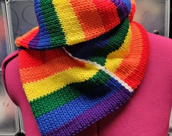 LGBTQ Pride Neck Warmer /Made to Order/Addi Knitting Machine