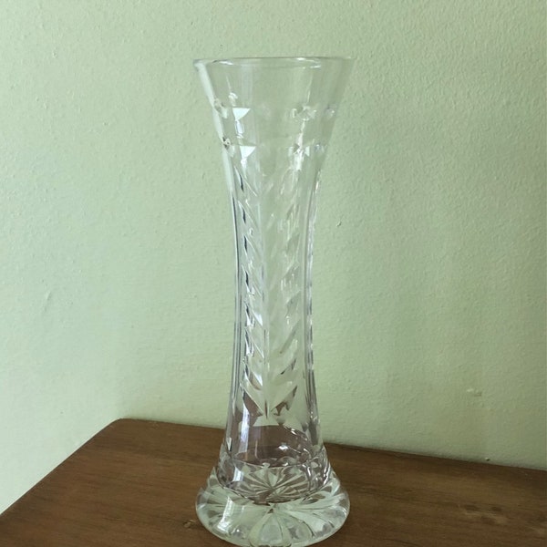 Vintage Cut Glass Vase Etsy UK