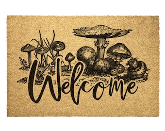 Mushroom doormat, Mushroom door mat, welcome doormats, mushroom lover gift, Housewarming Gift, mushrooms outdoor decor, mushroom gift ideas