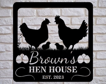 Chicken coop metal sign, hen house metal sign, personalized chicken coop sign, Chicken Coop Signs, chicken coop decor