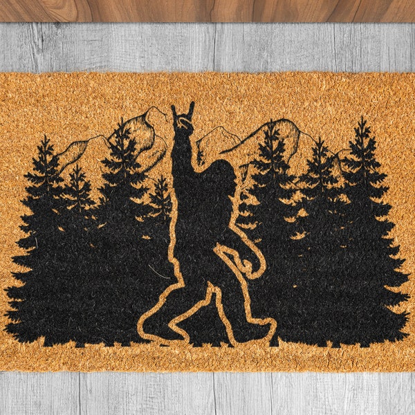 Bigfoot Doormat, sasquatch lover gift, bigfoot gift ideas, funny doormat, bigfoot decor, front doormat, House Doormat, Housewarming Gift