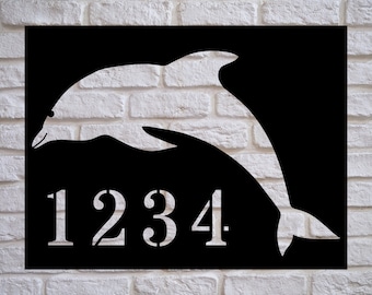 Metal house numbers, Dolphin house number, house numbers, housewarming gift, dolphin gifts for house