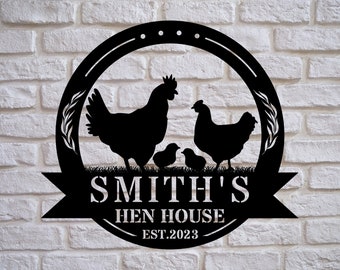 Personalized chicken coop sign, metal sign, hen house sign, Chicken Coop Signs, chicken owner gift, chicken farm sign, farm chicken